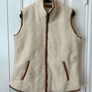 Old Navy Cream and Brown Sherpa Vest